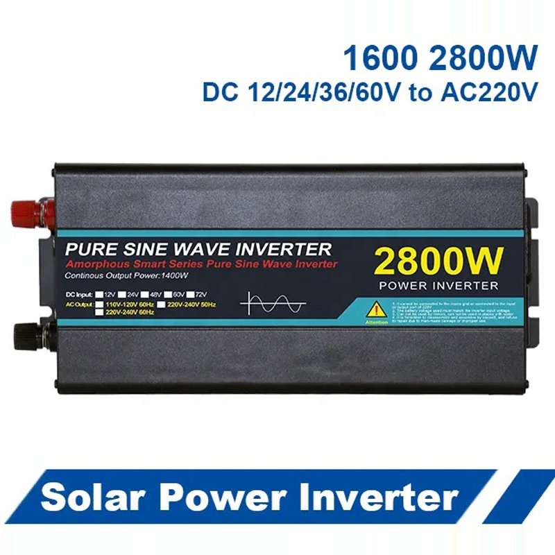 Pure Sine Wave Inverter DC to AC 1600W 2800W 4KW 12V 24V 48V 60V 110V 220V PV Solar Power off grid System Converter