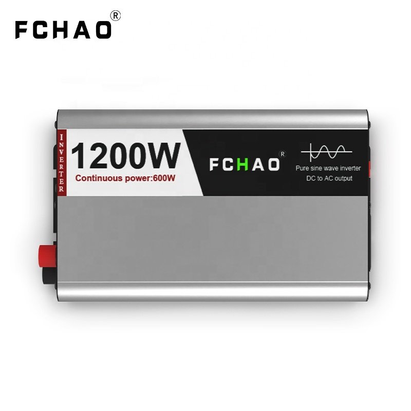 FCHAO 600W Car Inverter Pure Sine Wave Solar Inverter Off Grid Power Invertor 2000W 12V 24V To 220V 230V 240V For Home RV Car