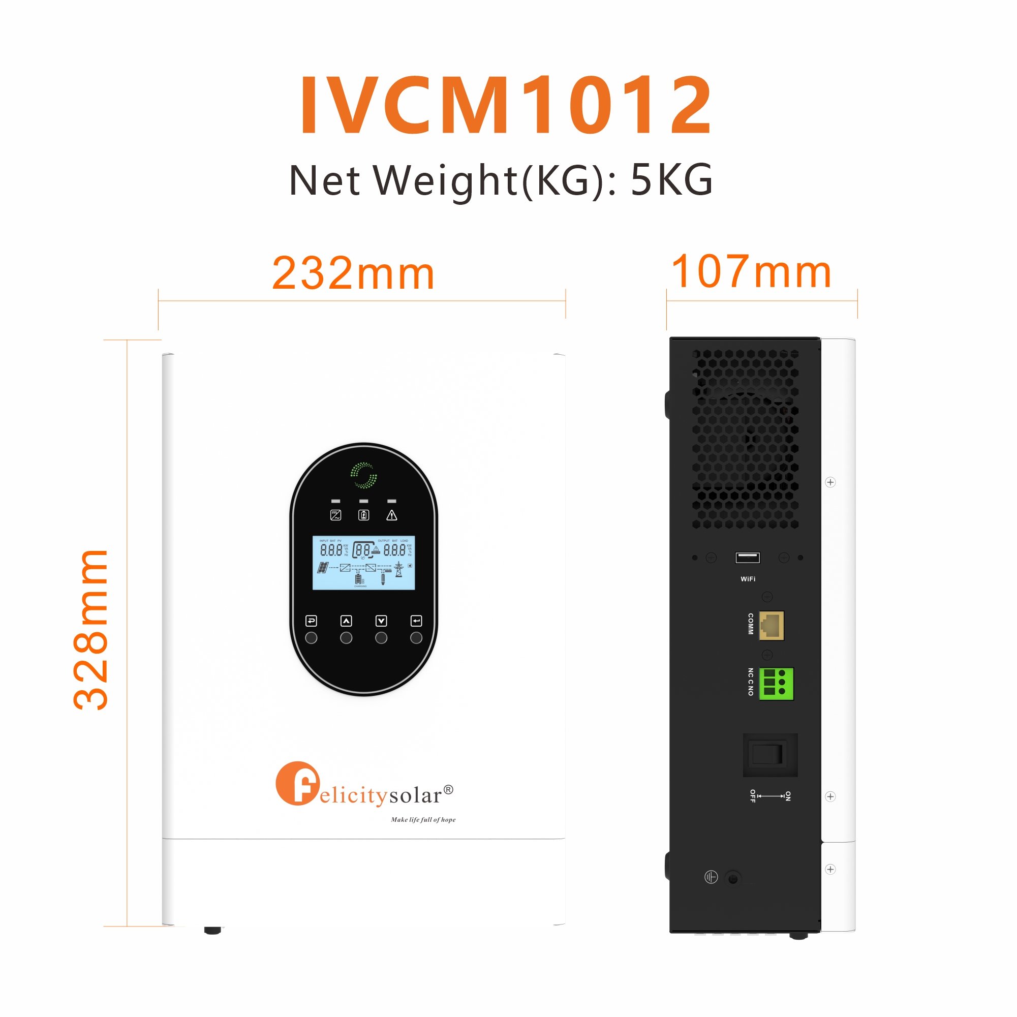 12V 1KW Split Phase Solar Inverter Hybrid grid new energy PV 1000VA 1000W pure sine wave with wifi