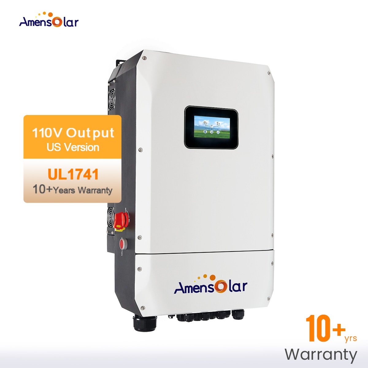 Amensolar Ready Stock 10KW 110V Split Phase Solar Hybrid Inverter Grid Tie System 51.2V Inverter Solar Energy Power Storage