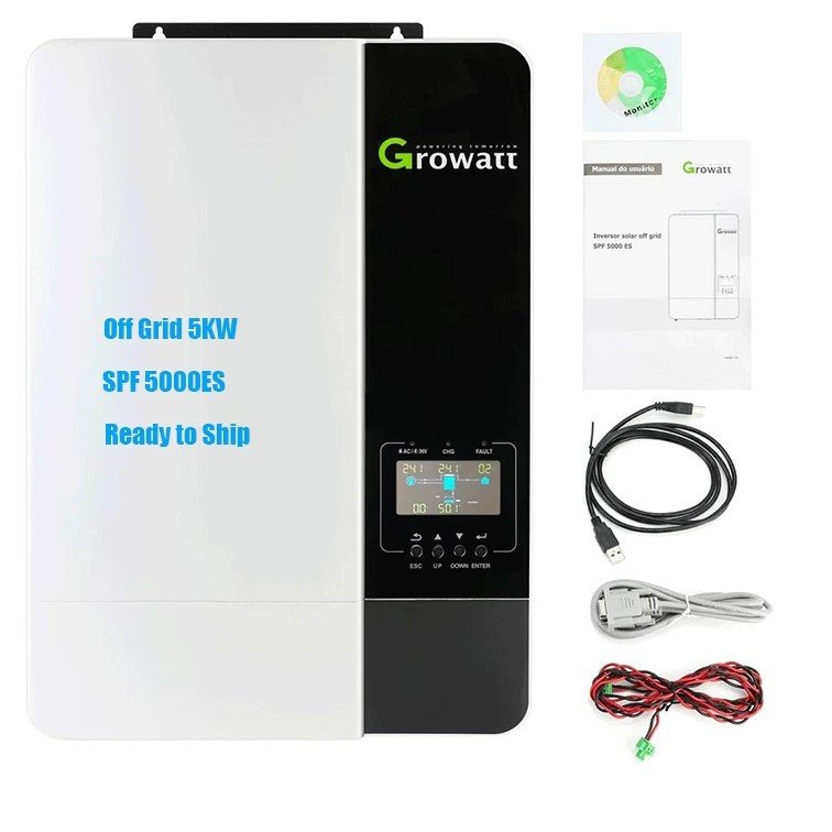 Growatt 5KW Off Grid Solar Inverter Pure Sine Wave SPF 5000ES with MPPT Solar Controller with WIFI