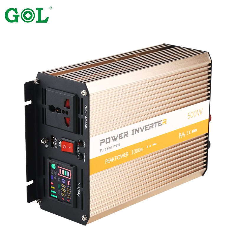 12/24V Dual voltage auto recognition 500 watt inverters pure sine wave solar inverter DC car power inverter