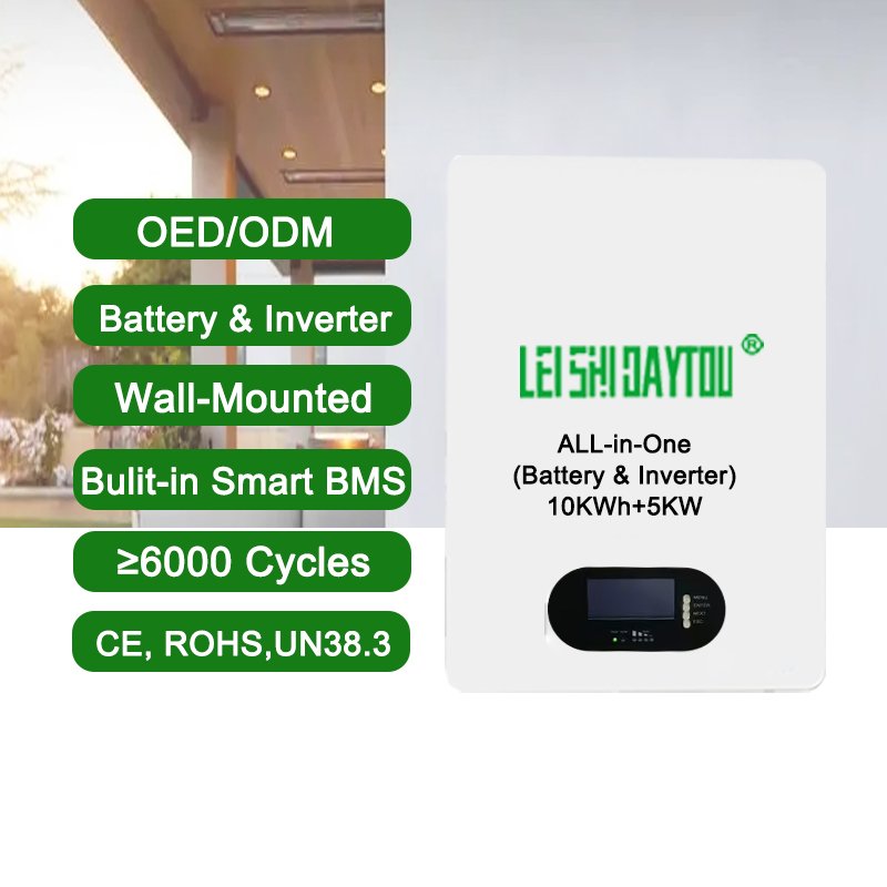 Lifepo4 Battery Inverter All-In-One Wall Mounted Household Energy Storage 48V 51.2V 200Ah 10Kwh Batteries