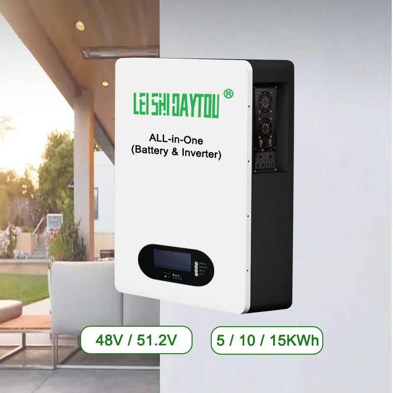 Lifepo4 Battery Inverter All-In-One Wall Mounted Household Energy Storage 48V 51.2V 200Ah 10Kwh Batteries