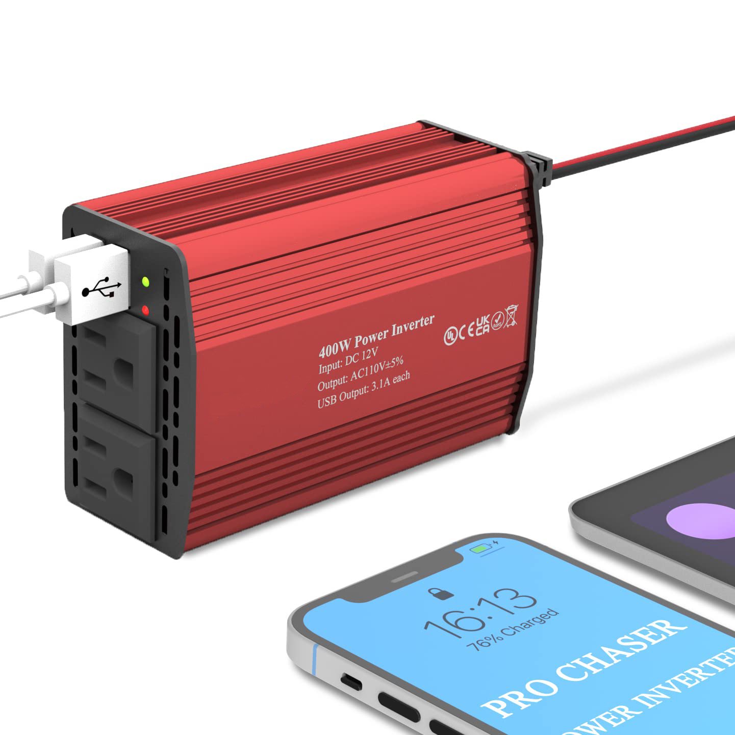 400w DC to AC Modified Sine Wave DC12V/24V to AC 110V/220V Power Inverter with LCD Display Remote Control Car RV Truck Boat