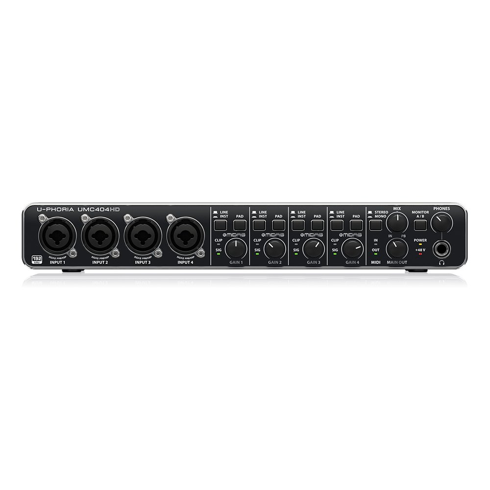 Behringer UMC404HD Sound Card 4*4 USB Audio/MIDI Interface With Midas Mic Preamps Studio Music Equipment