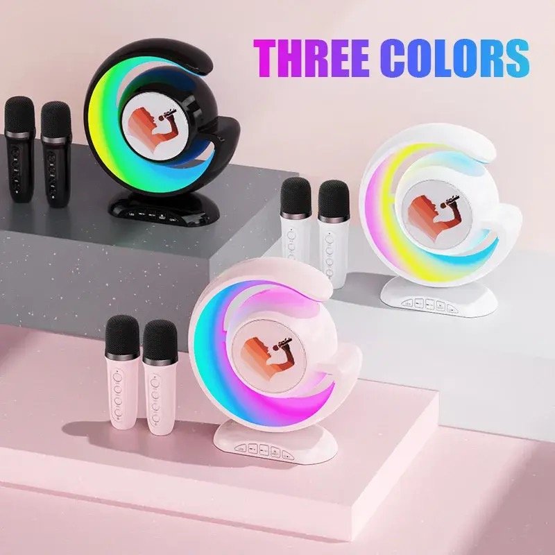 YS110 Karaoke Audio Wireless Bluetooth Speaker Dual Microphone Mini Music Box TF/u Disk/sound Changing Function Hot Selling