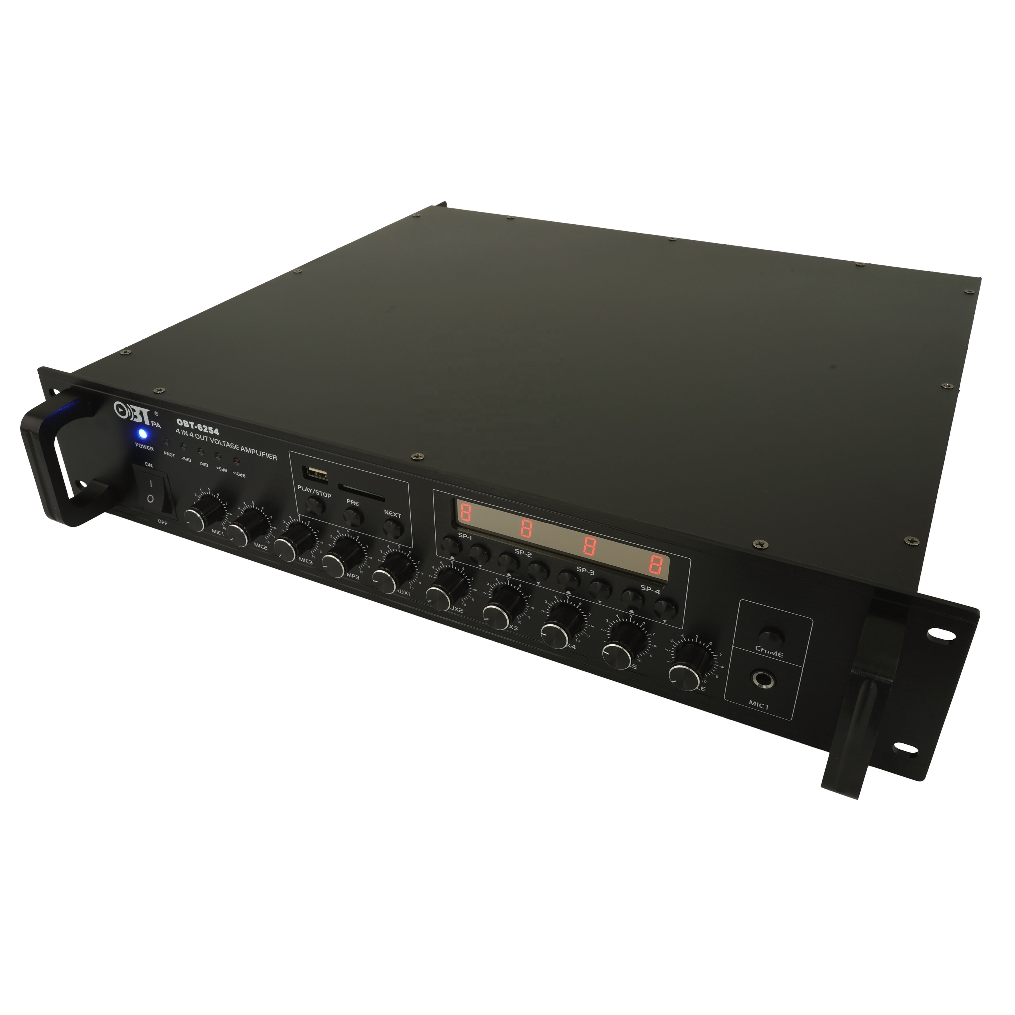 OBT-6254 4 Channel Power Amplifier Audio Kit Power Amplifier Low Frequency Mixer Pa Amplifier for Sale