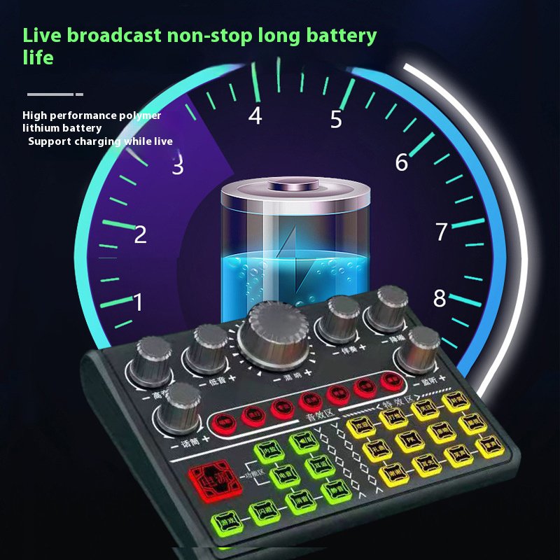 Sound Card V-P200 Multiple Sound Effects Podcast Equipment Audio Sound Card For Live Streaming Recording Singing KTV