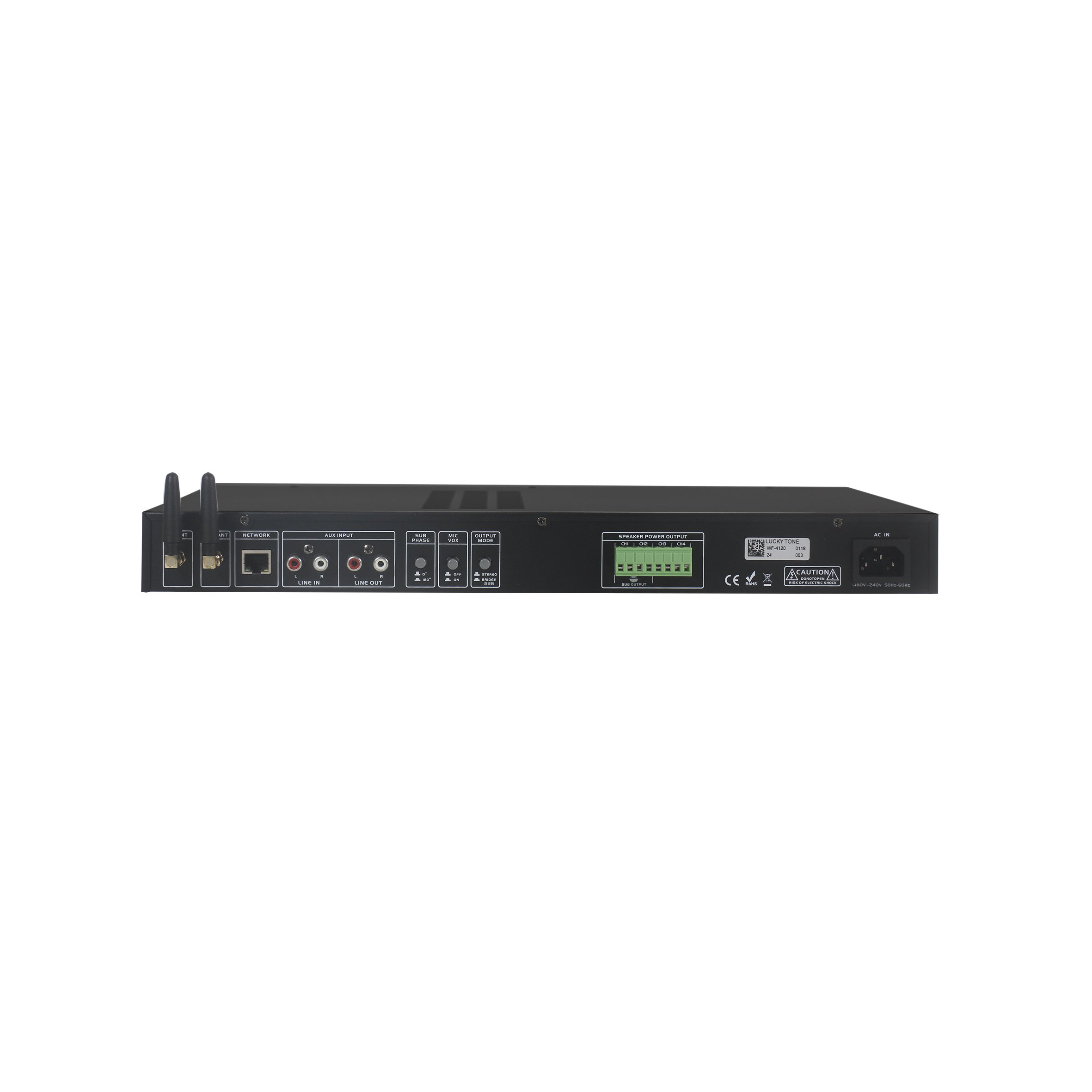 4-Channel 120W WIFI Audio Amplifier Smart Multi-Room WiFi Audio System with Bluetooth/USB/AUX