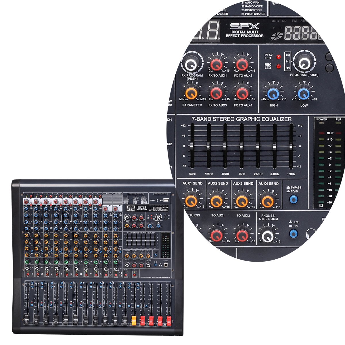 Public address system professional audio digital mixing console sound music dj mixer