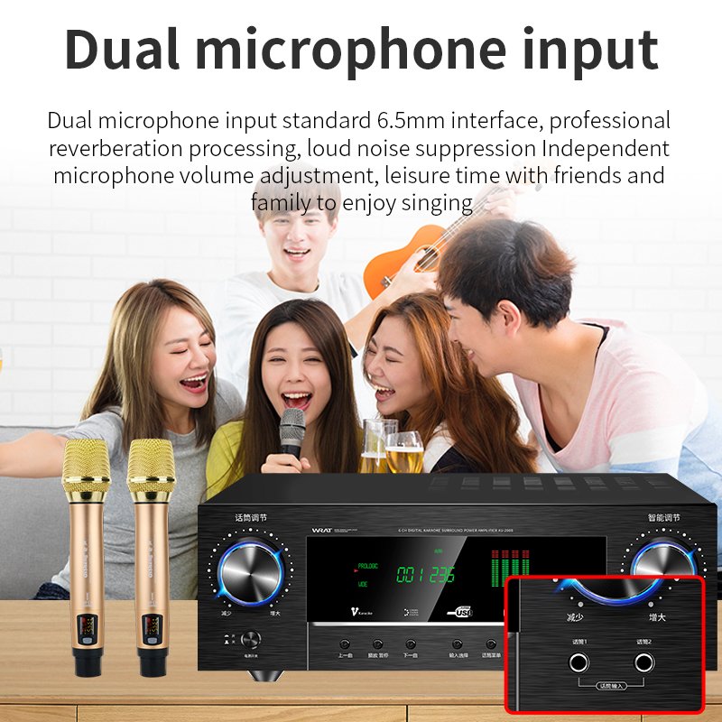 5.1 Power Amplifier Home High-power Professional Bluetooth HIFI Fever Subwoofer Home Theater Amplifier
