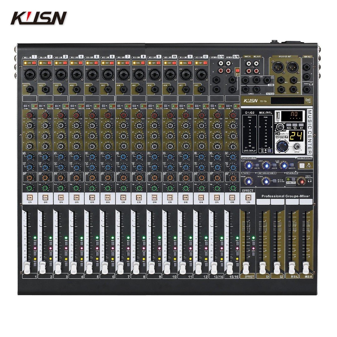 8 Channel 2 Group Digital Mixer Professional Audio Mixing Console Mini Sound Mixer Console with 24-bit DSP Bluetooth MP3 USB
