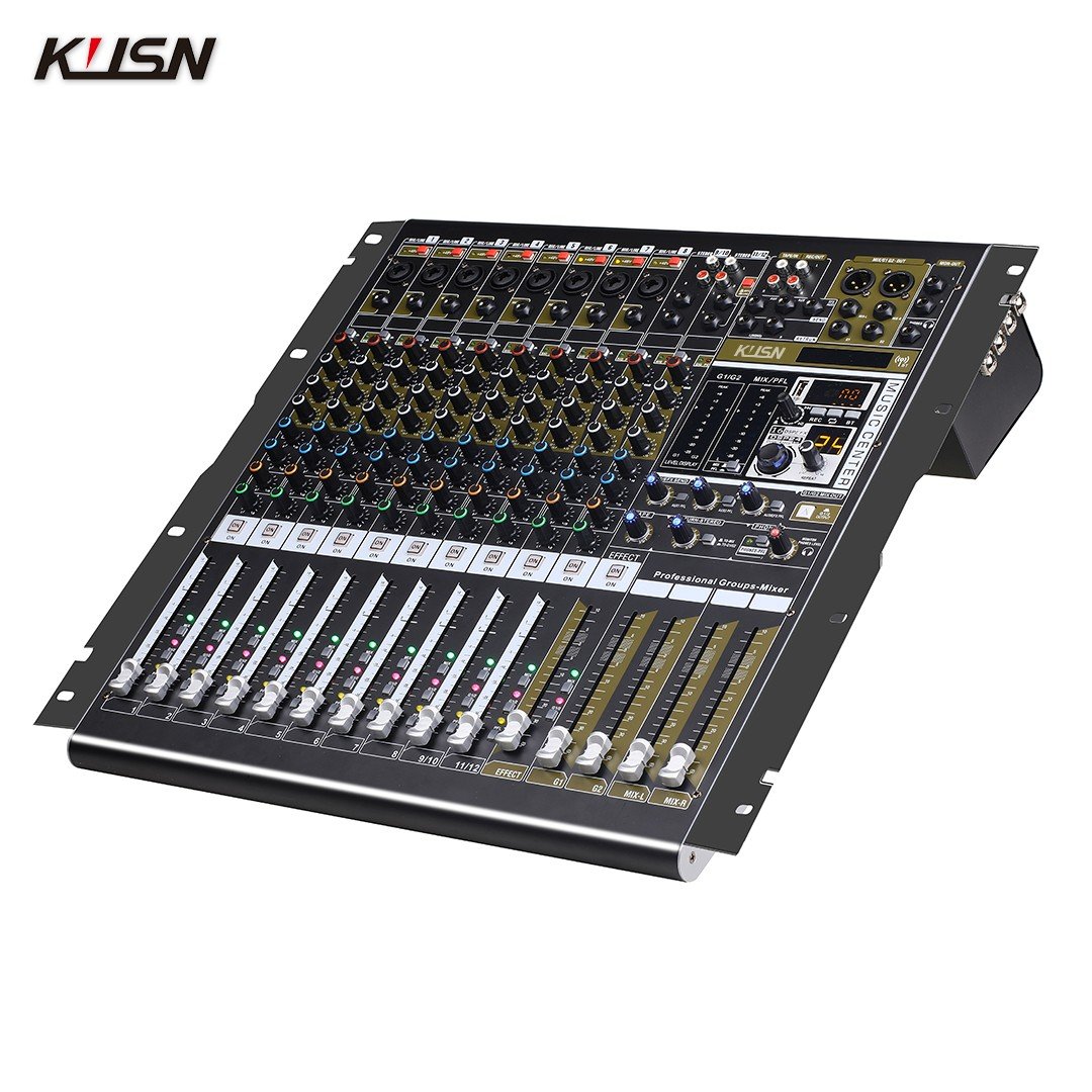 8 Channel 2 Group Digital Mixer Professional Audio Mixing Console Mini Sound Mixer Console with 24-bit DSP Bluetooth MP3 USB