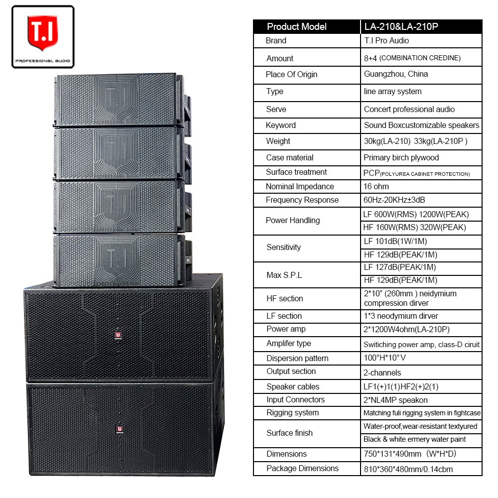 T.I Pro Audio Active Outdoor/Indoor Line Array System High Performance Speaker Equipment