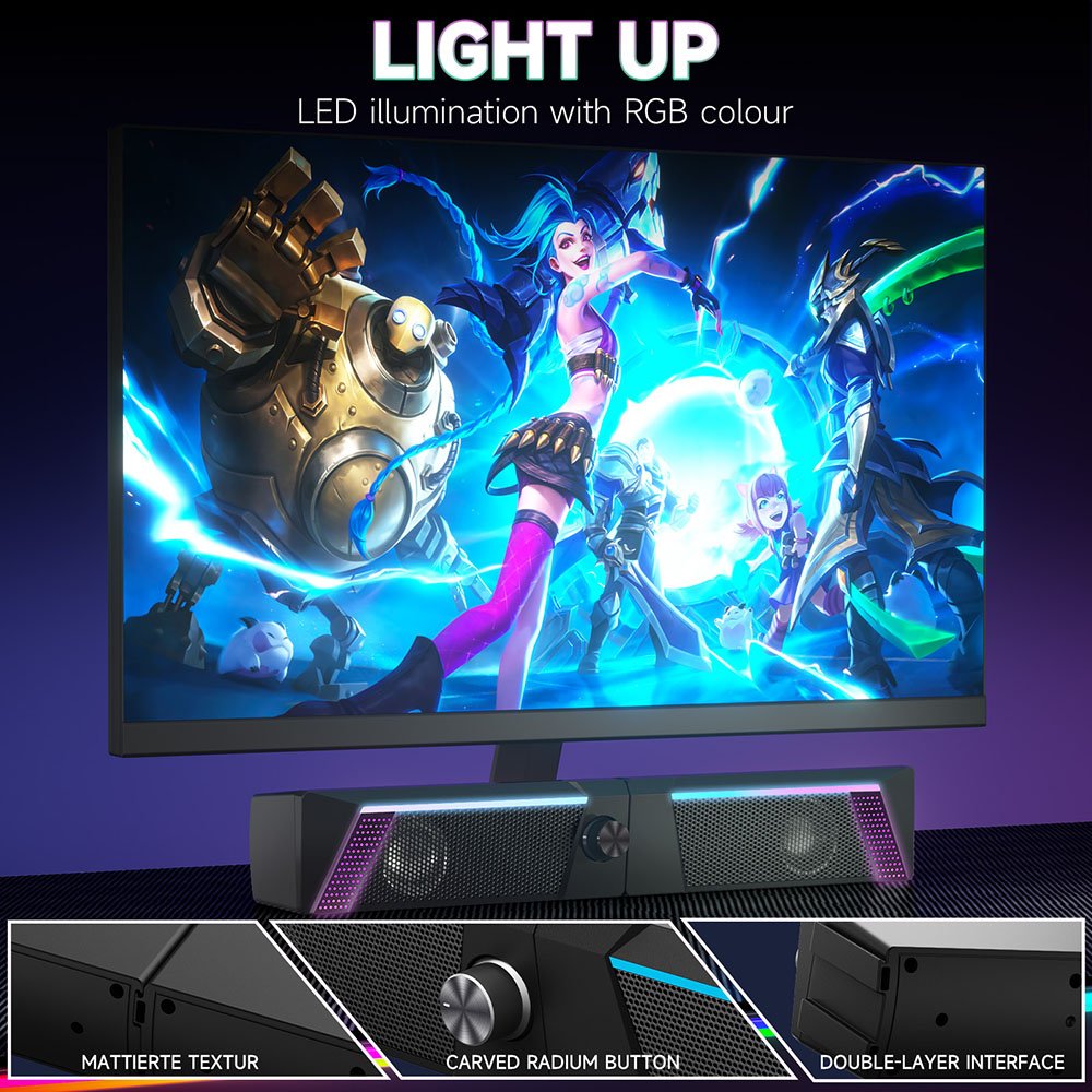 Colorful LED Digital Speaker Electronic Gadgets USB Desktop Subwoofer Laptop PC Sound Bar Wired Computer RGB Wireless Speakers