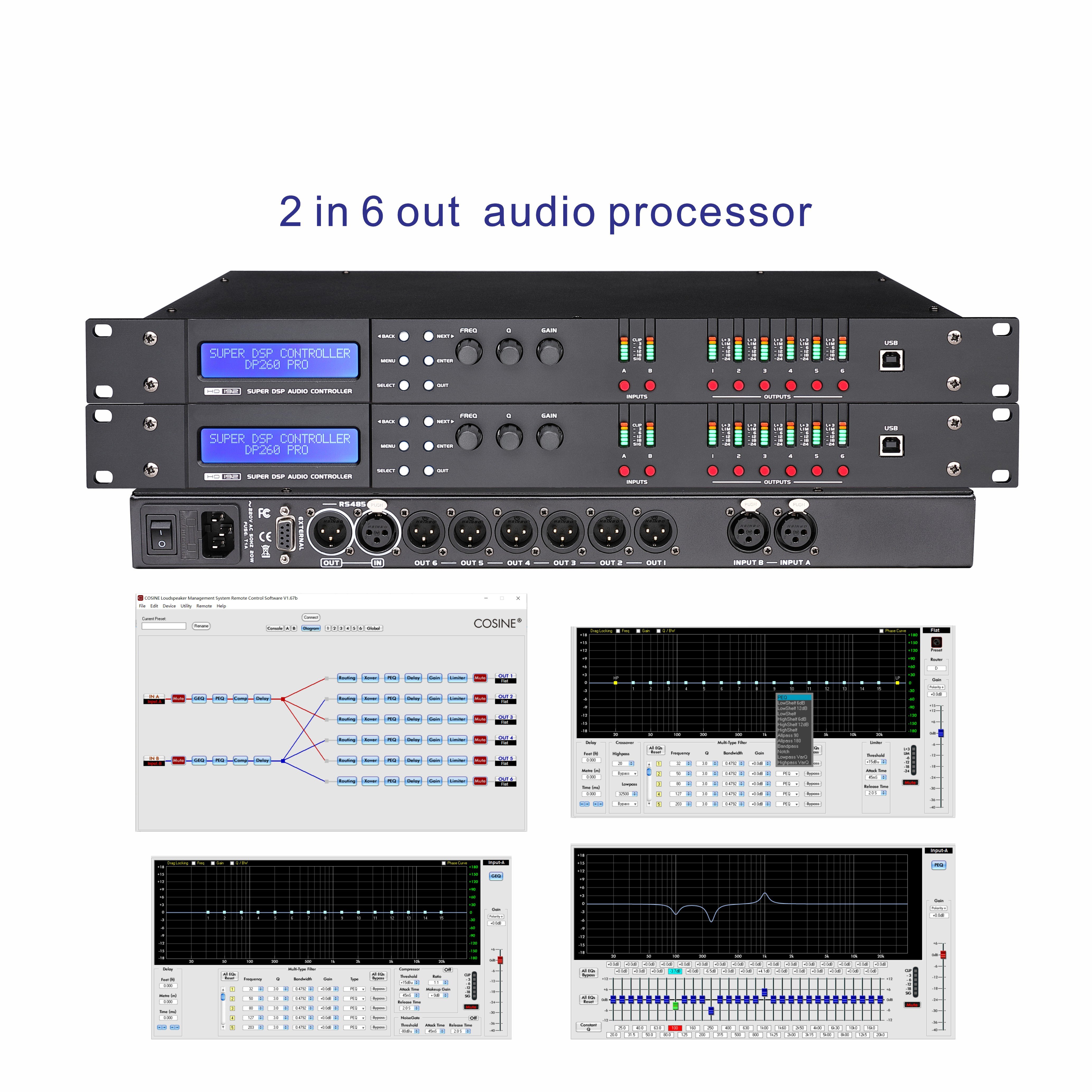 Digital amplifier 4 Channel amplificadores profesional class Power Amplifier DJ Audio Sound Processor System