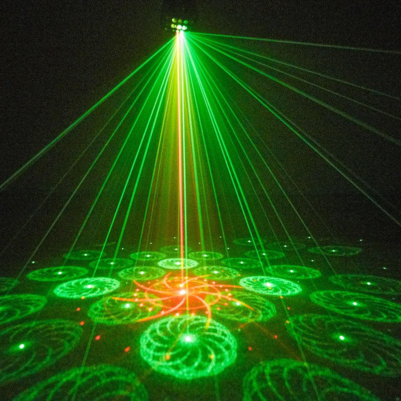 DJ Disco Beam 4IN1 Stage Light Red Green Laser Patterns Strobe Dynamic Marquee Effect Party Wedding Club Dance Lamp