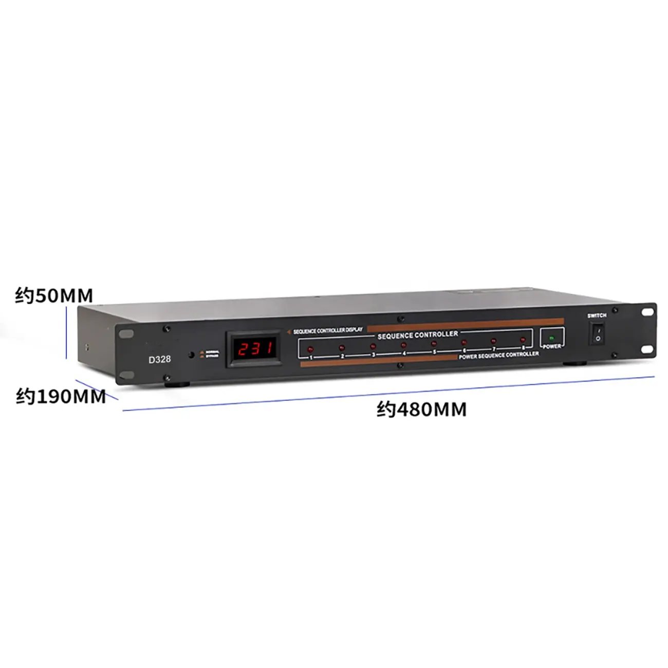 D328 8 channel DJ sound system power sequence controller with display for ktv live sound stage equipment