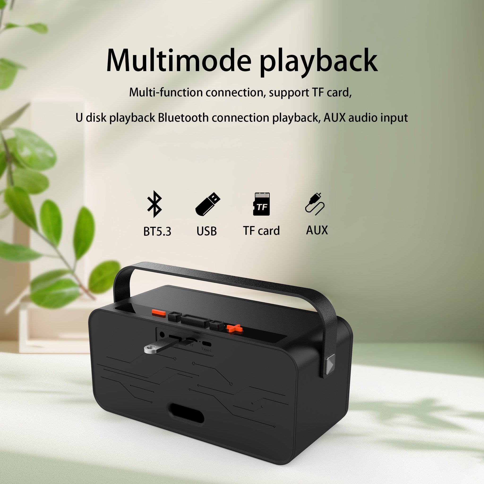 LED Light mic with bluetooth speakers portable karaoke party outdoor bass player wireless smart speakers system sound