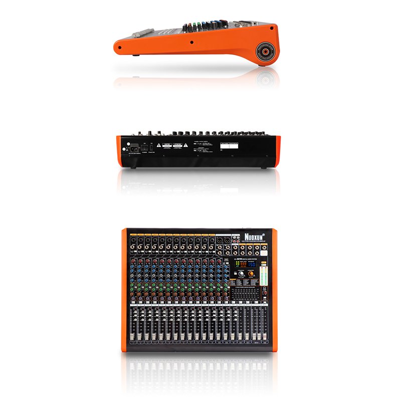 16 Channel Professional Microphone Line Mixer with USB Bluetooth Sound System Mixing Console