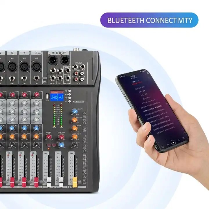 New CT8 USB 8 Channels Digitale Audio Mixer Digital Mixer Audio Sound Equipment Mixer DJ Controller Professional Audio