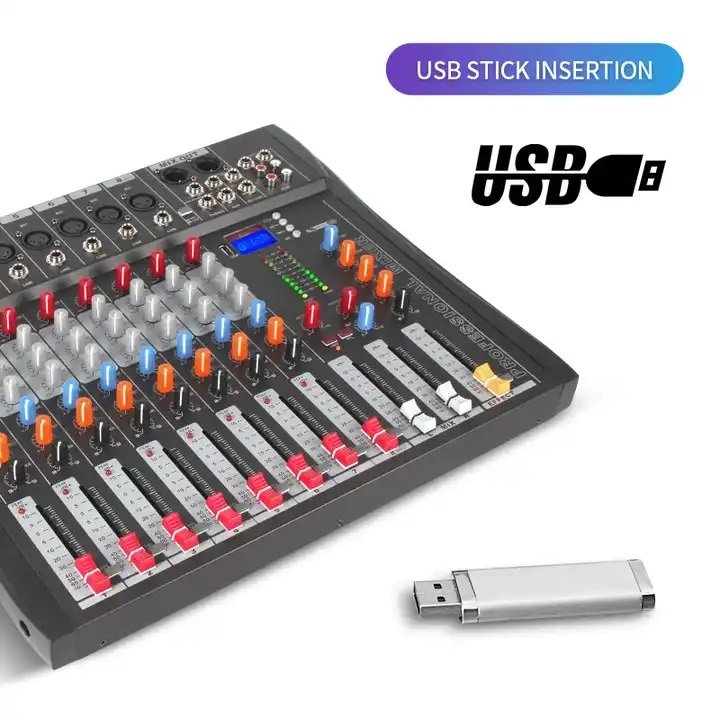 New CT8 USB 8 Channels Digitale Audio Mixer Digital Mixer Audio Sound Equipment Mixer DJ Controller Professional Audio