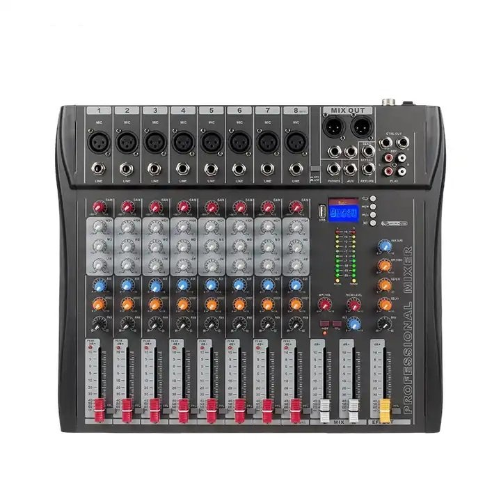 New CT8 USB 8 Channels Digitale Audio Mixer Digital Mixer Audio Sound Equipment Mixer DJ Controller Professional Audio