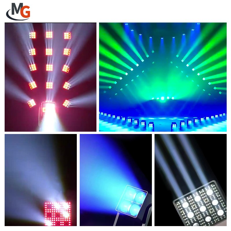 4PCS 60W Dual Face Beam Wash Strobe Pixel Moving Head Light 360 Degree Infinite Pan Tilt Movement for Stage Bar Disco Club