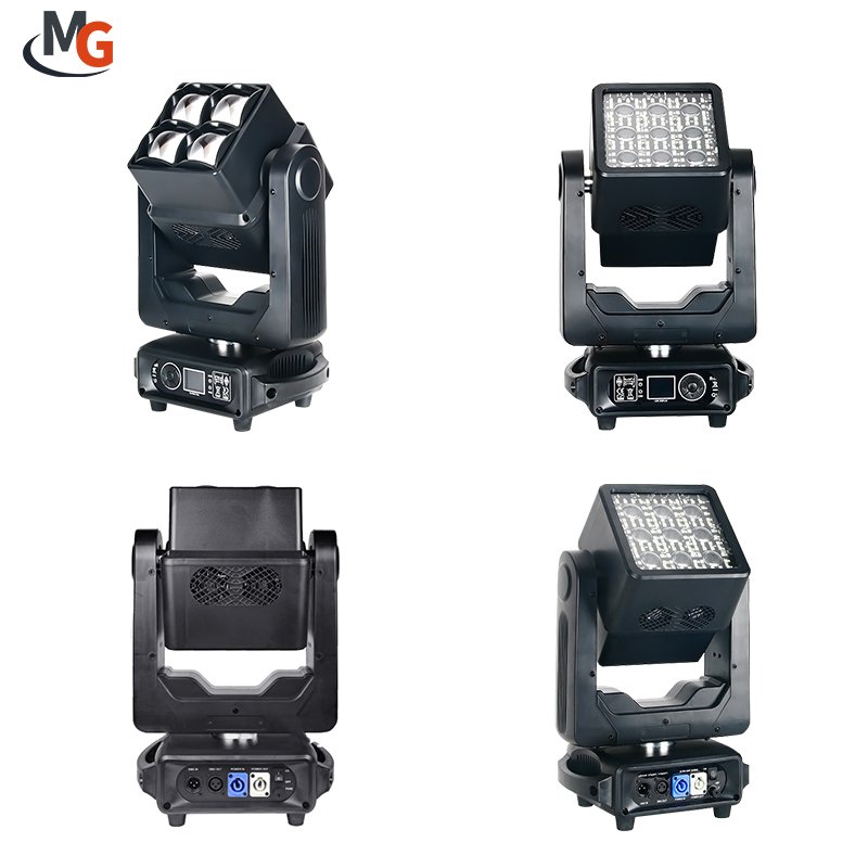 4PCS 60W Dual Face Beam Wash Strobe Pixel Moving Head Light 360 Degree Infinite Pan Tilt Movement for Stage Bar Disco Club