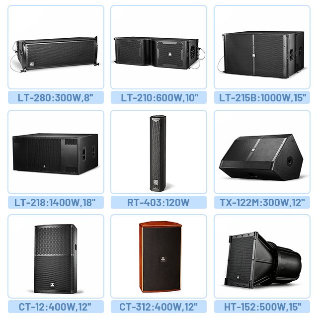Professional 500/700W Active Outdoor Audio Sound Power PA Speakers 8 15 Inch Subwoofer Mini Column Line Array Speakers System
