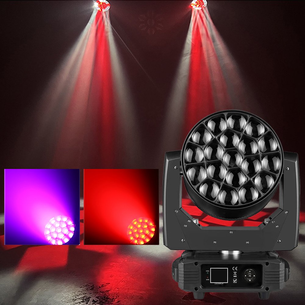 19x15w Big Bee Eye 4 in 1 Beam Moving Head Light Wash Zoom RGBW Pixel Control Effect Stage Lighting For Bar Party