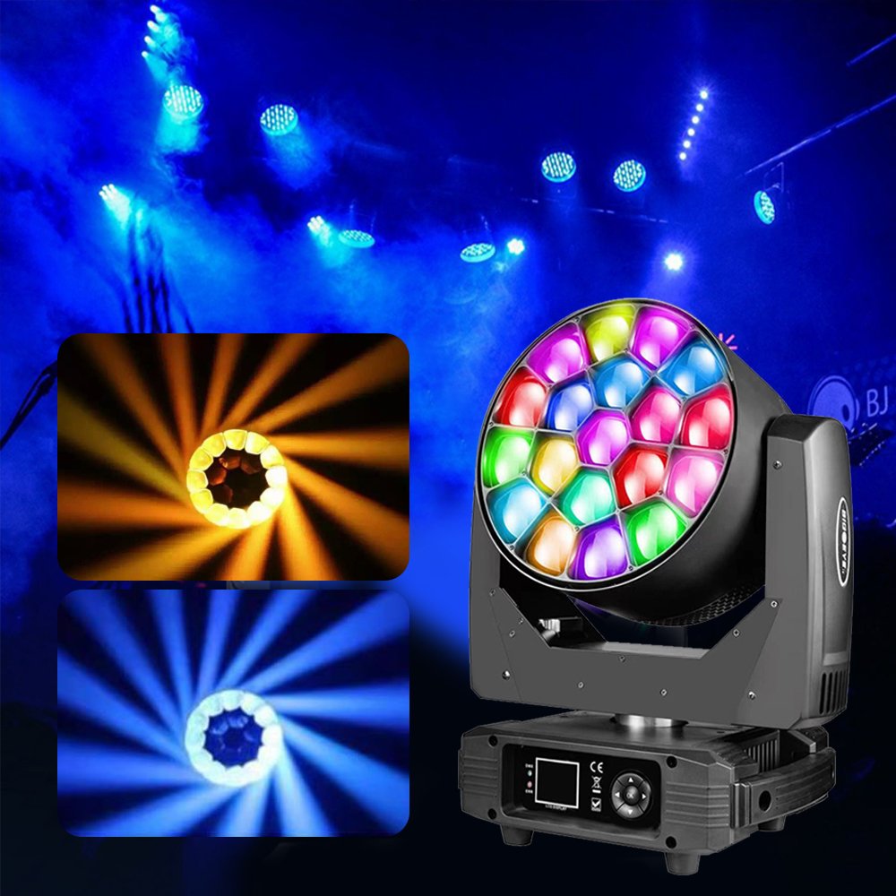 19x15w Big Bee Eye 4 in 1 Beam Moving Head Light Wash Zoom RGBW Pixel Control Effect Stage Lighting For Bar Party