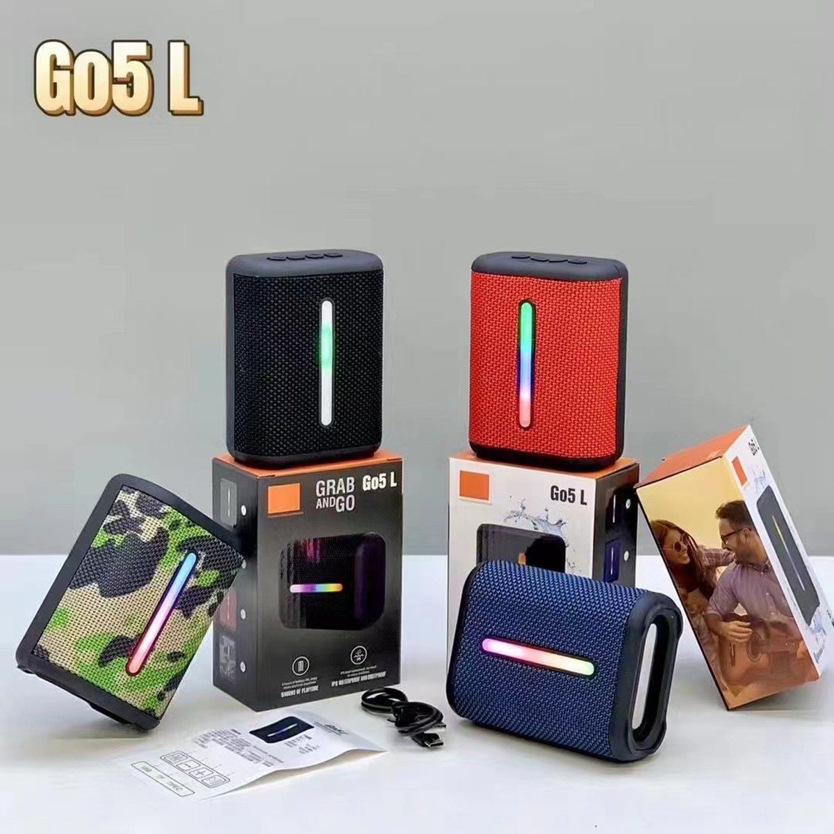 Go5L Wireless portable mini speaker FM radio/TF/USB subwoofer desktop speaker BT Active mini stereo high quality speaker