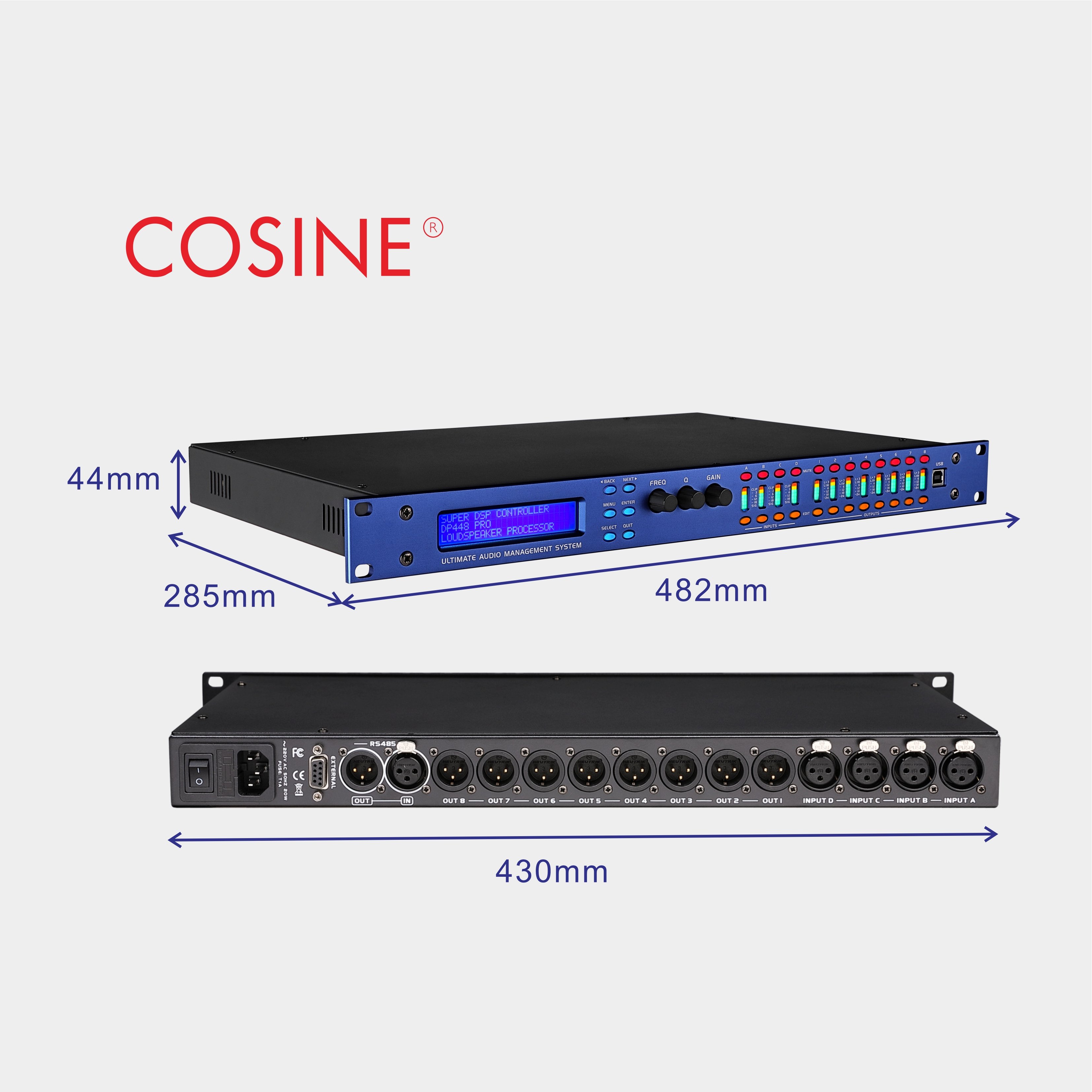 Professional 2 In 6 Out Dsp Digital Audio Processor For Sound System Stage Sound Equipment
