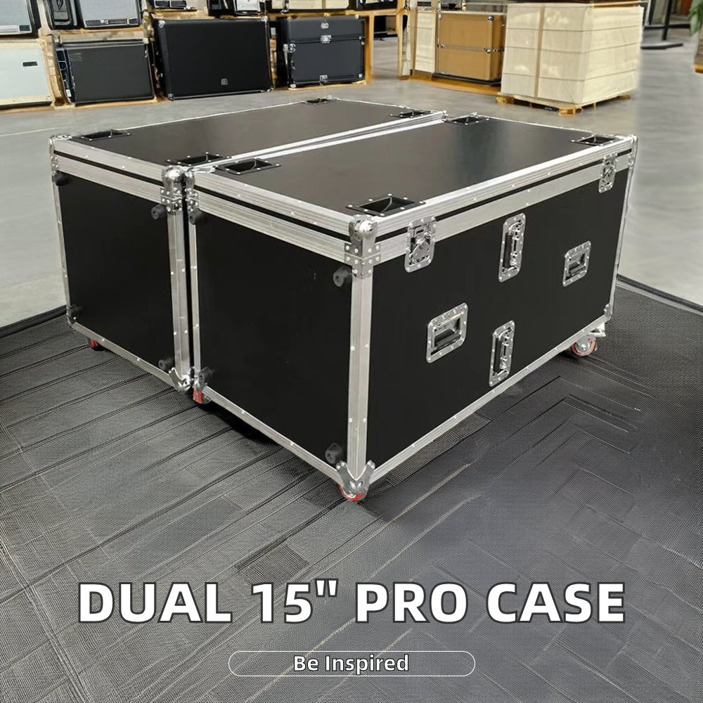 Professional Audio Video & Lighting Equipment Flight Case with Dual 15 Inch Full Speakers
