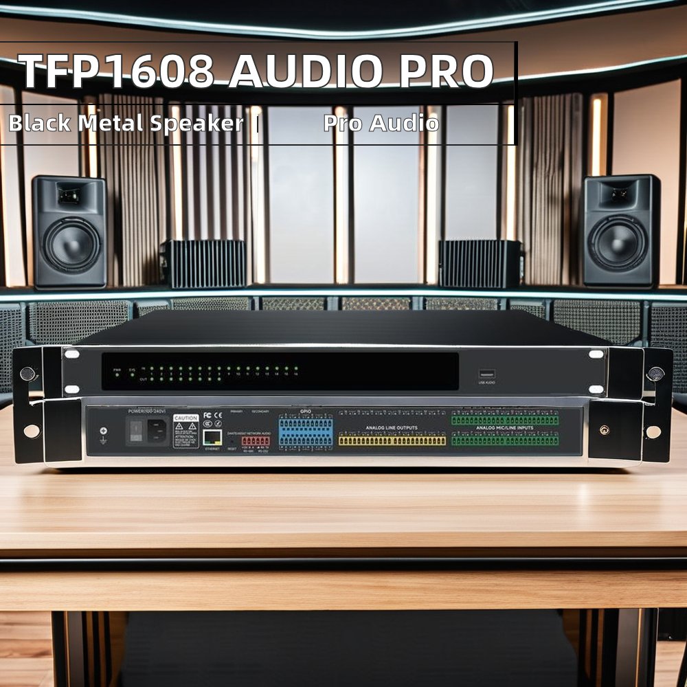 OEM ODM Professional Audio Processor TFP1608 Black Metal Sound Equipment Management Line Array Audio System