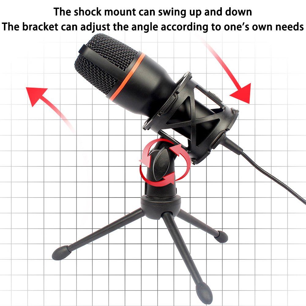 New Professional Usb Cable Wired Condenser Microphone Portable Pc Mic Desktop Microphone With Stand