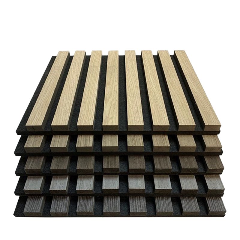Eco-friendly 3D Wooden Acoustic Slats Panel MDF Polyester Fiber Acoustic Panels felt panels soundproofing material KTV Akupanel