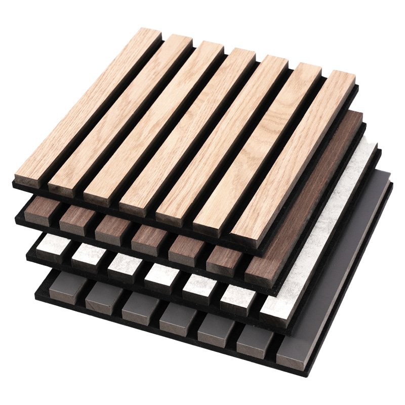 Eco-friendly 3D Wooden Acoustic Slats Panel MDF Polyester Fiber Acoustic Panels felt panels soundproofing material KTV Akupanel