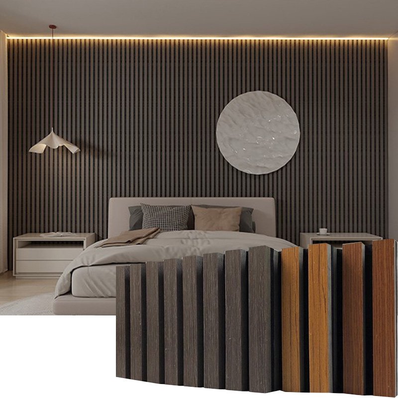 Eco-friendly 3D Wooden Acoustic Slats Panel MDF Polyester Fiber Acoustic Panels felt panels soundproofing material KTV Akupanel