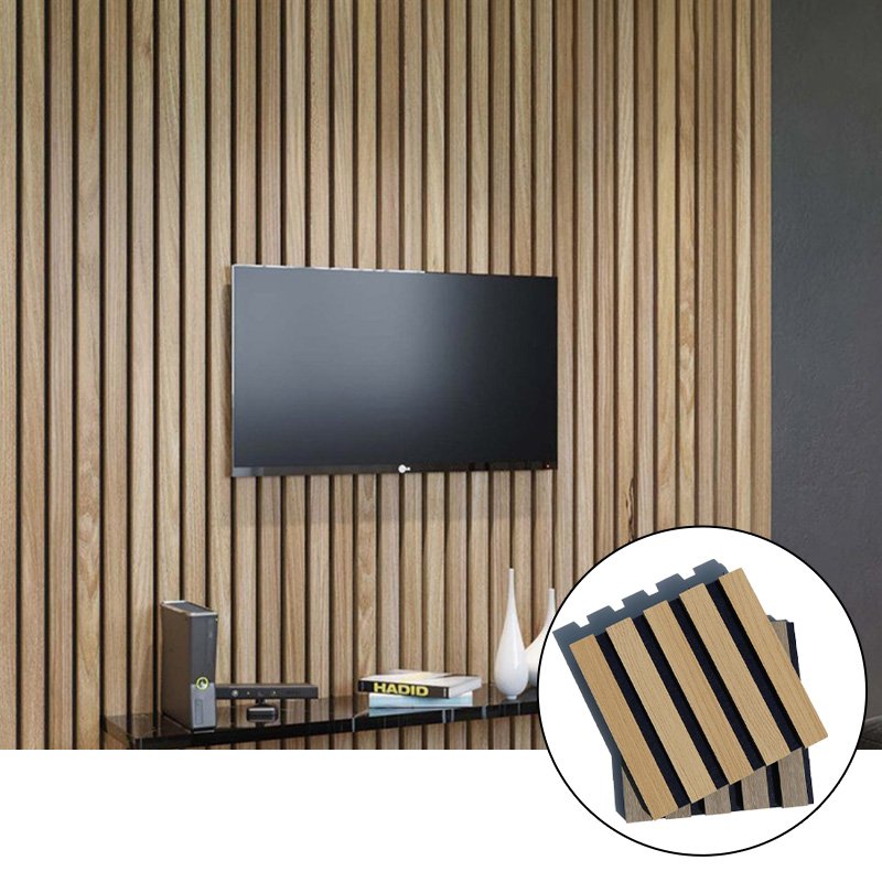 Eco-friendly 3D Wooden Acoustic Slats Panel MDF Polyester Fiber Acoustic Panels felt panels soundproofing material KTV Akupanel