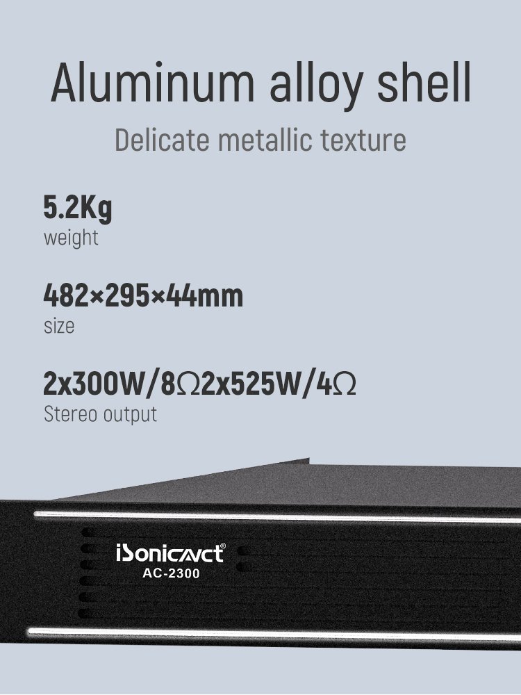 iSonicavct AC-2300 Multi-Channel High-Fidelity Public Address Conference System Stereo Audio Power Loud Speaker Sound Amplifier