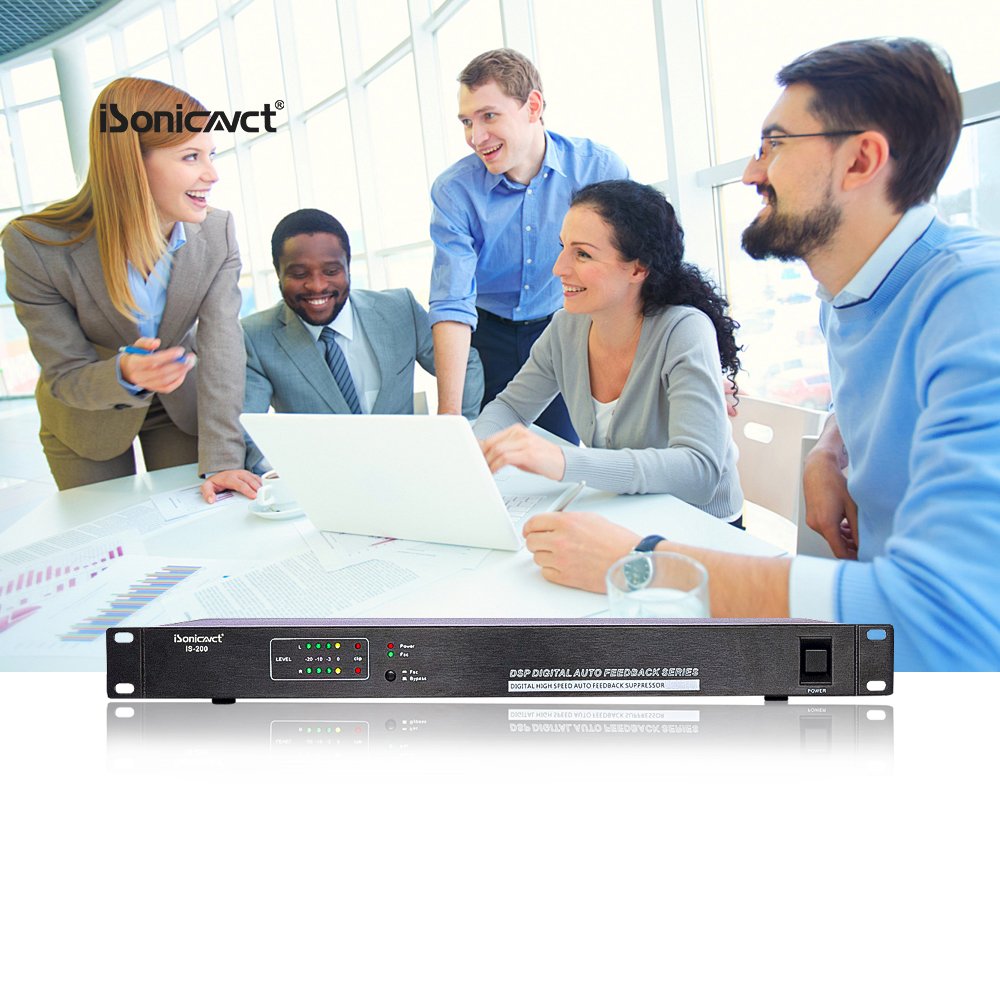 iSonicavct IS-200 DSP Digital Sound Equipment Audio Suppressor Feedback Echo Cancellation Processor For Conferences