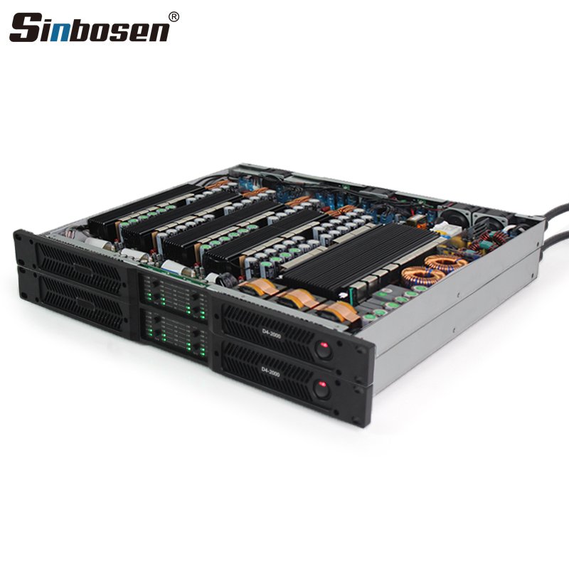 Sinbosen D4-2000 1U stable 2 ohms 4 channel sound equipment speaker audio class d power amplifier professional
