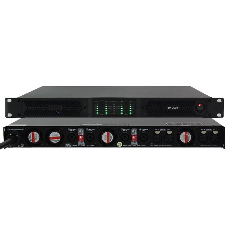 Sinbosen D4-2000 1U stable 2 ohms 4 channel sound equipment speaker audio class d power amplifier professional