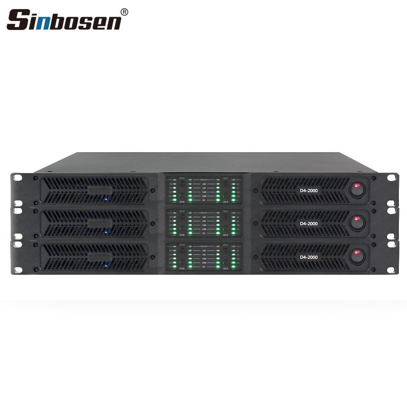 Sinbosen D4-2000 1U stable 2 ohms 4 channel sound equipment speaker audio class d power amplifier professional