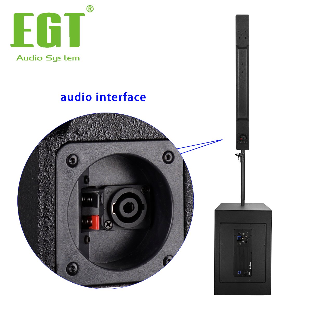 column loudspeaker sound equipment portable speakers pa active professional audio 300 watts amplifier factory from China