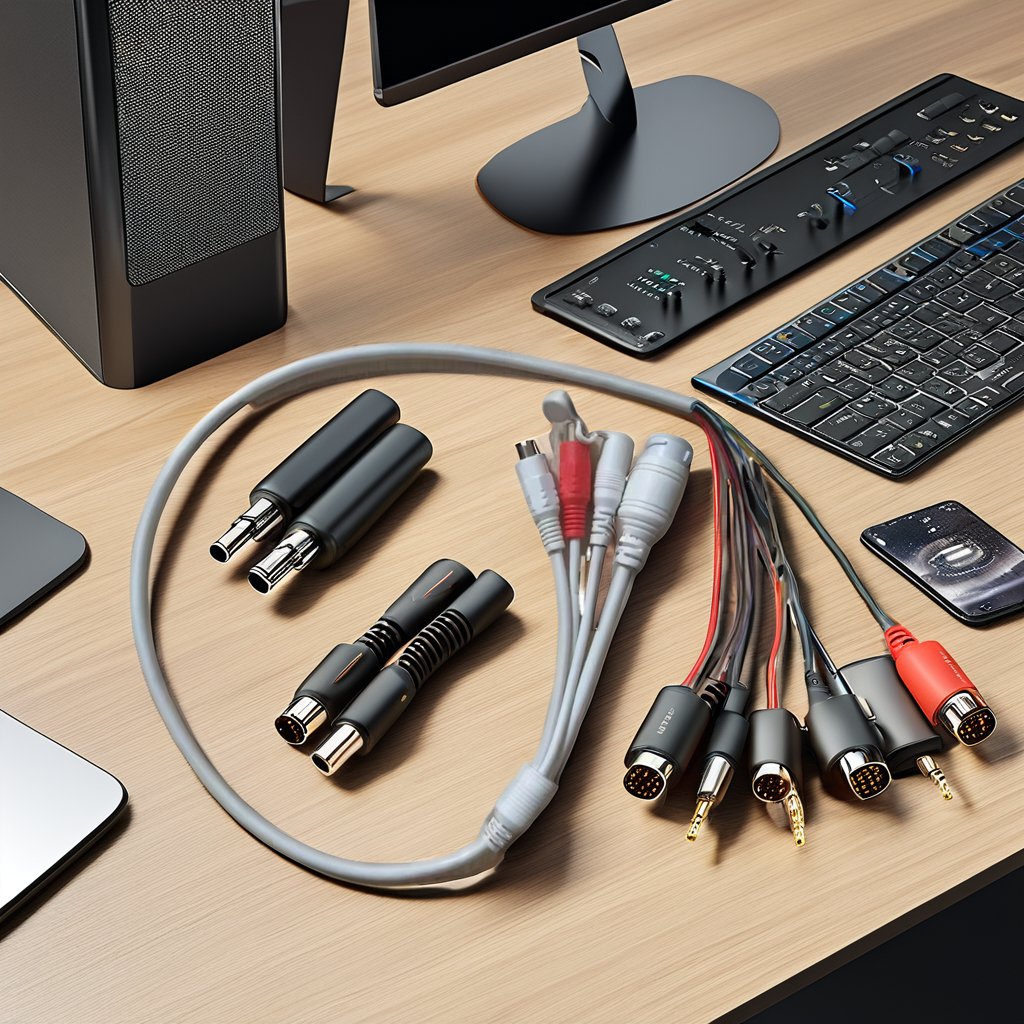 Computer Audio & Video Loudspeaker Video Monitor Projector with Line Audio & Video Cables