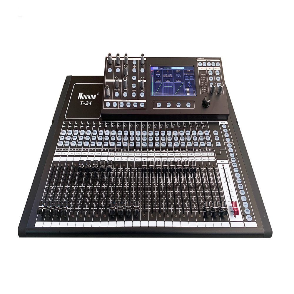 High Quality 24 Channel DJ Digital Audio Mixer Digital Mixing Console with Sound Card Touch Screen